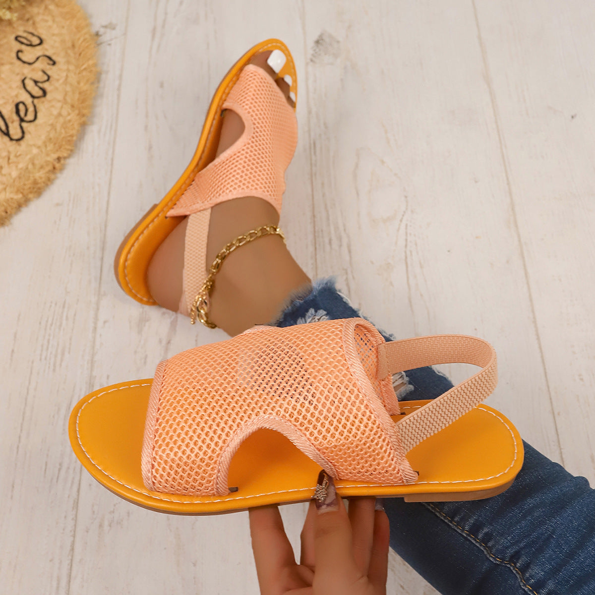 Breathable Mesh Beach Sandals | Lightweight Slip-On Summer Flat Shoes | Unisex