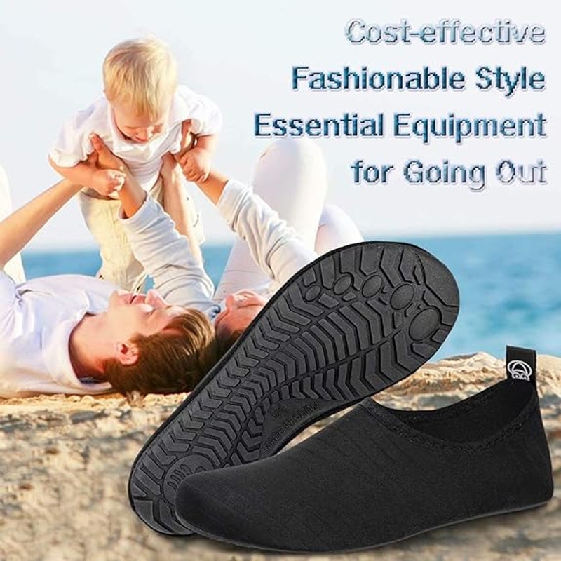 NWT New Hersteller Mens Size 7.5 Black Barefoot Non Slip Sole Sports Water Shoes
