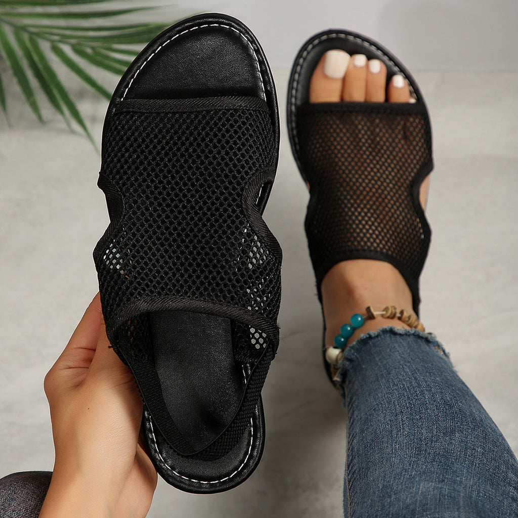 Breathable Mesh Beach Sandals | Lightweight Slip-On Summer Flat Shoes | Unisex
