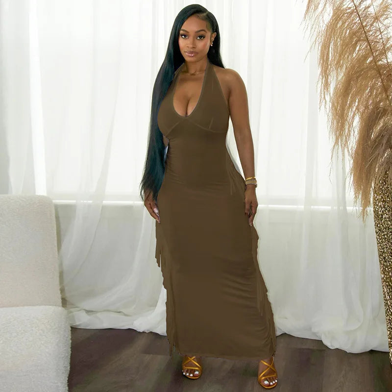 Tassel Long Bodycon Dress