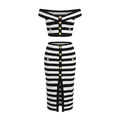 Confident Striped Button Two-Piece Set
