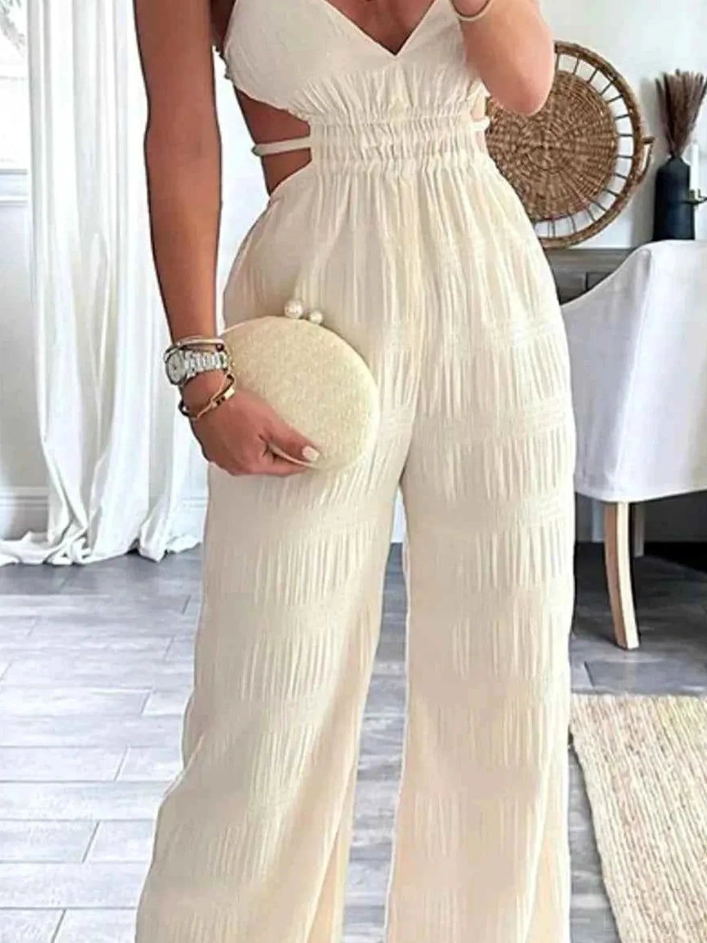 Cut-Out Wide Leg Jumpsuit