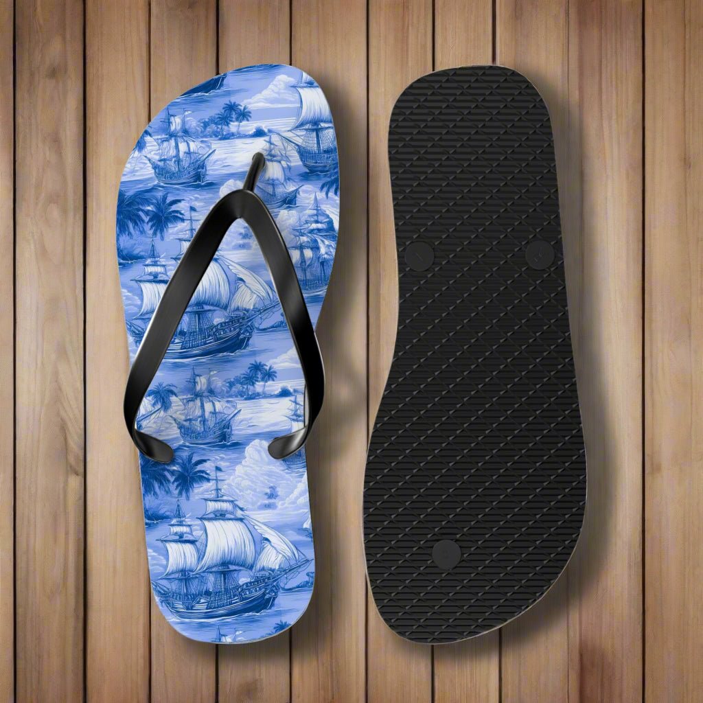 Ship Shape Flip Flops, Nautical Beach Sandals