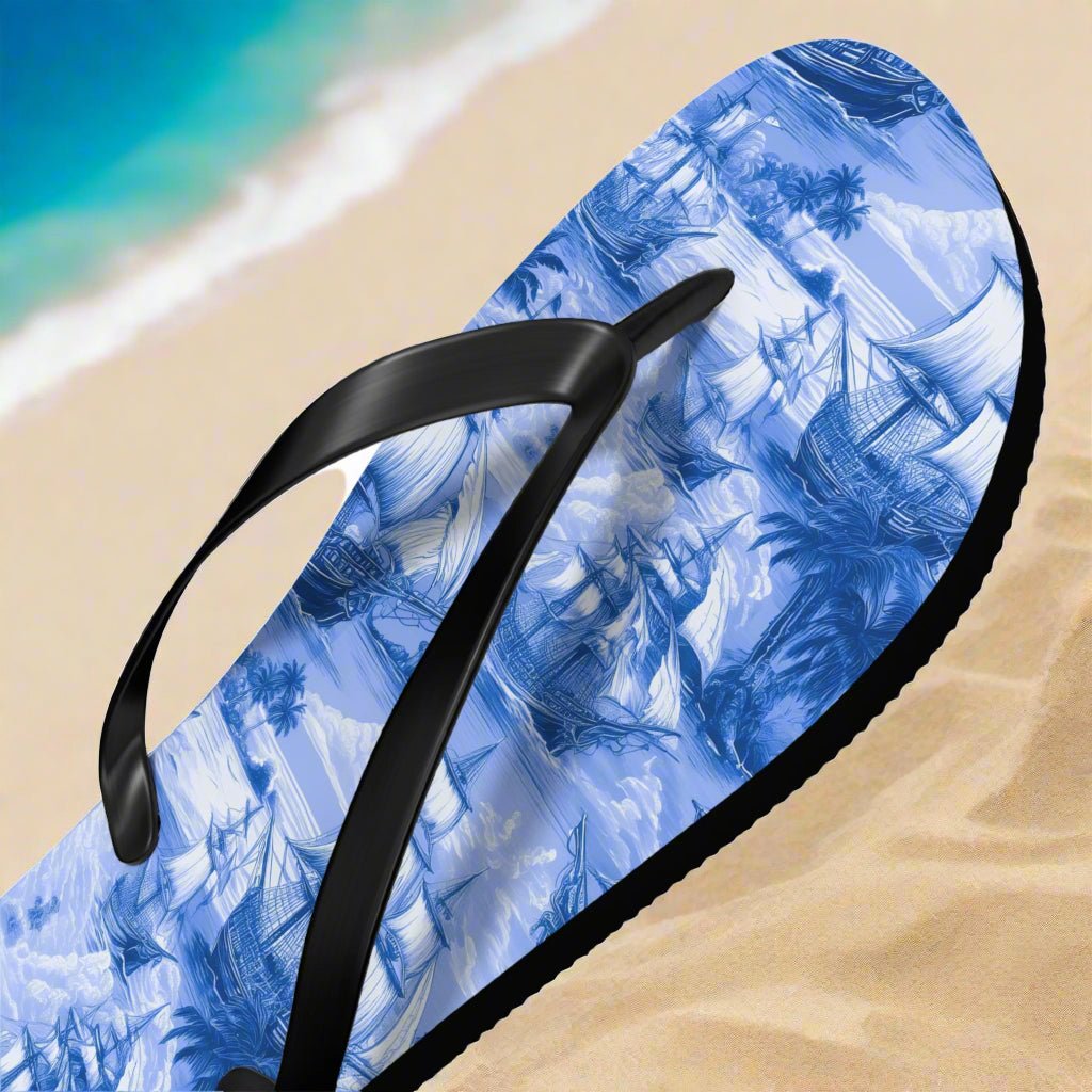 Ship Shape Flip Flops, Nautical Beach Sandals